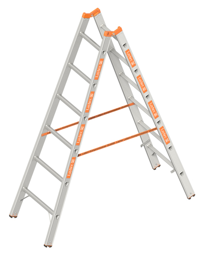 Layher Sprossenstehleiter Topic 2x6 Sprossen, L=1,85m #1039006